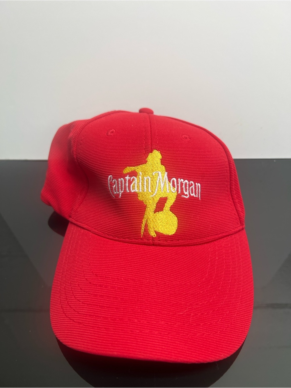 Captain Morgan Red Baseball Cap with Yellow Logo